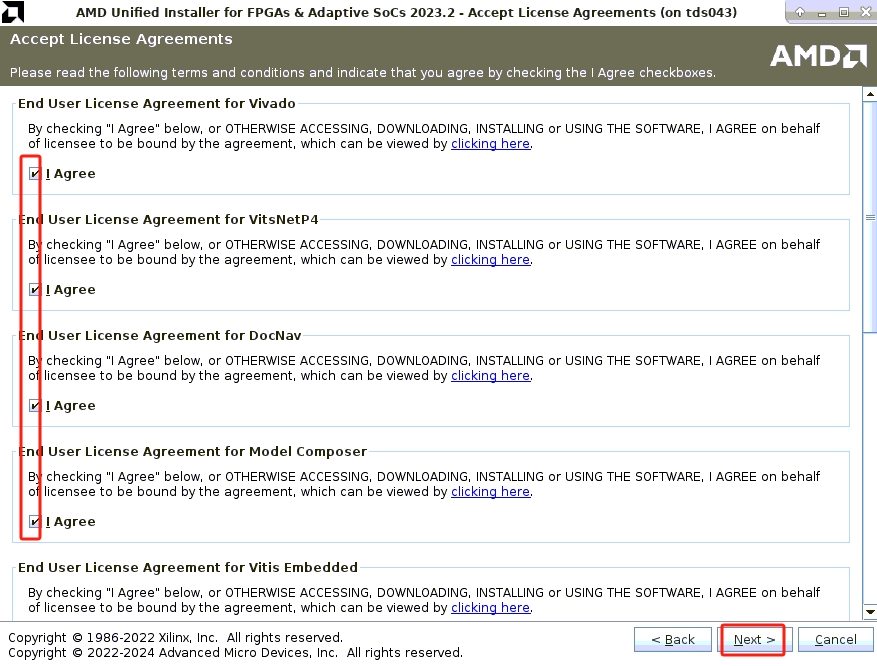 勾选所有的I Agree