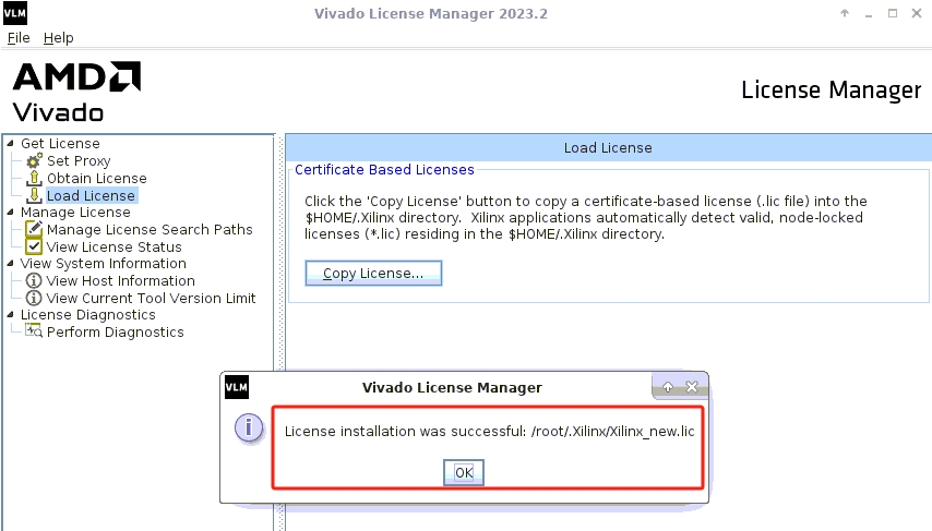 licenseinstallationwassuccessful